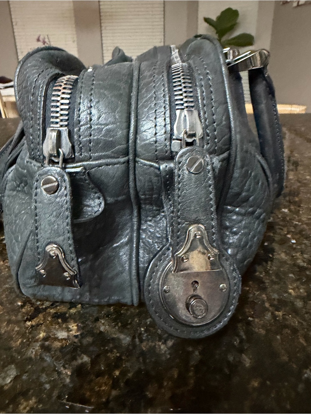 Burberry Black Textured Leather Satchel Handbag - Picture 5 of 8